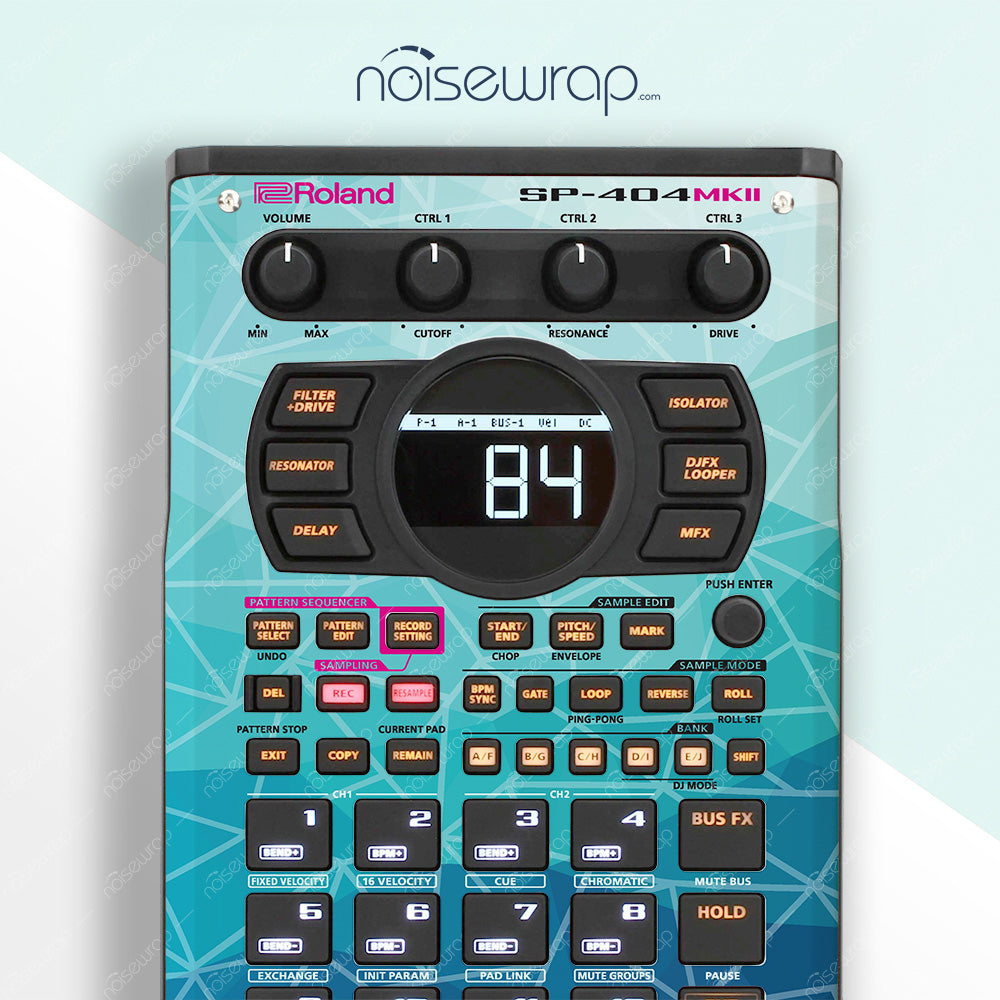 Geometric Blue - Vinyl Skin for SP 404 mk2
