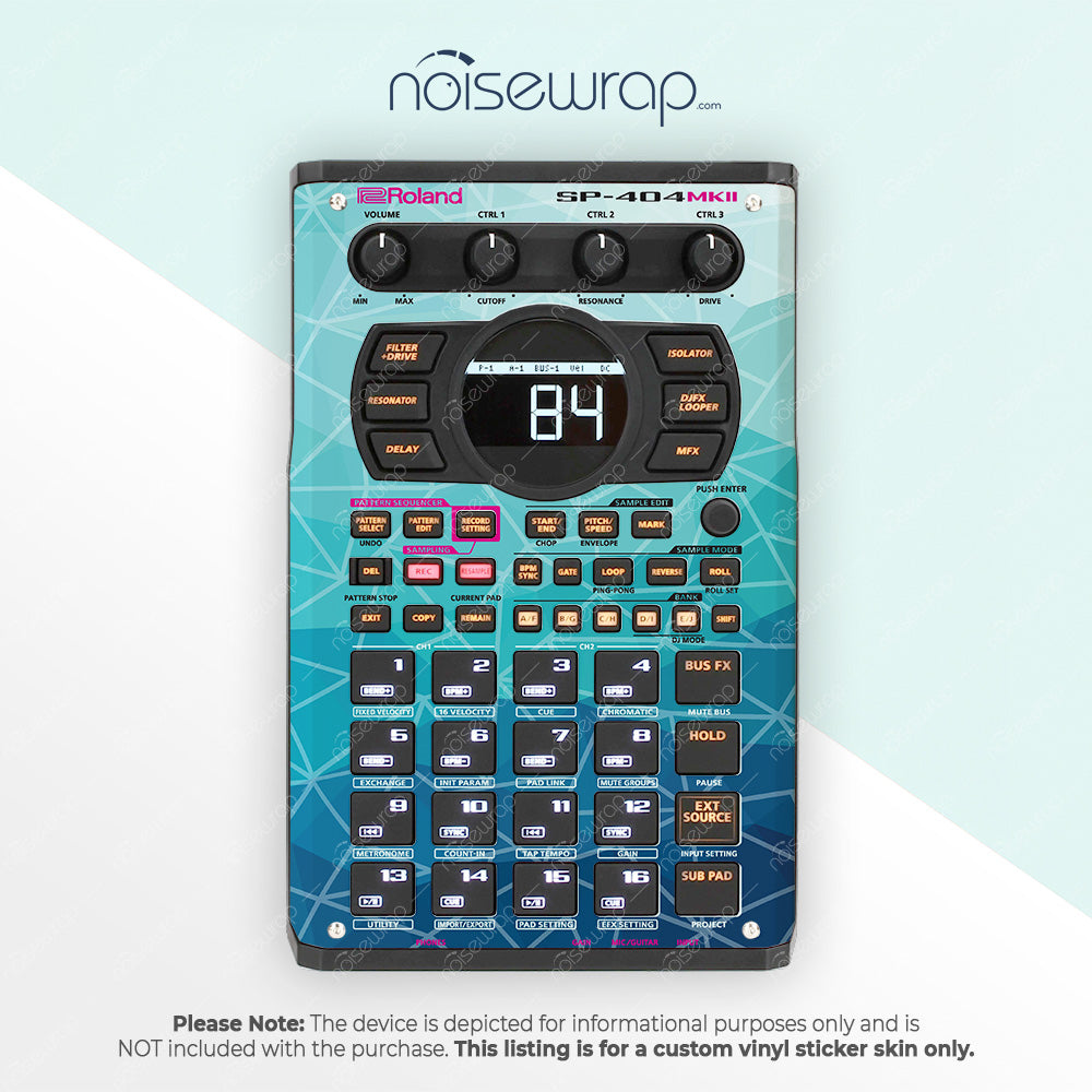 Geometric Blue - Vinyl Skin for SP 404 mk2