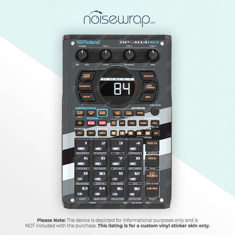 Monochrome Retro Stripes - Vinyl Skin for SP 404 mk2