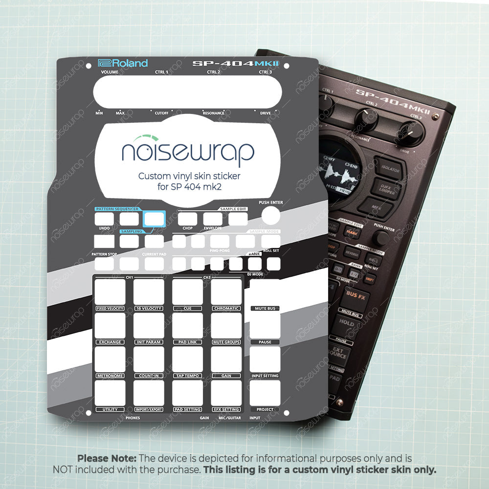 Monochrome Retro Stripes - Vinyl Skin for SP 404 mk2