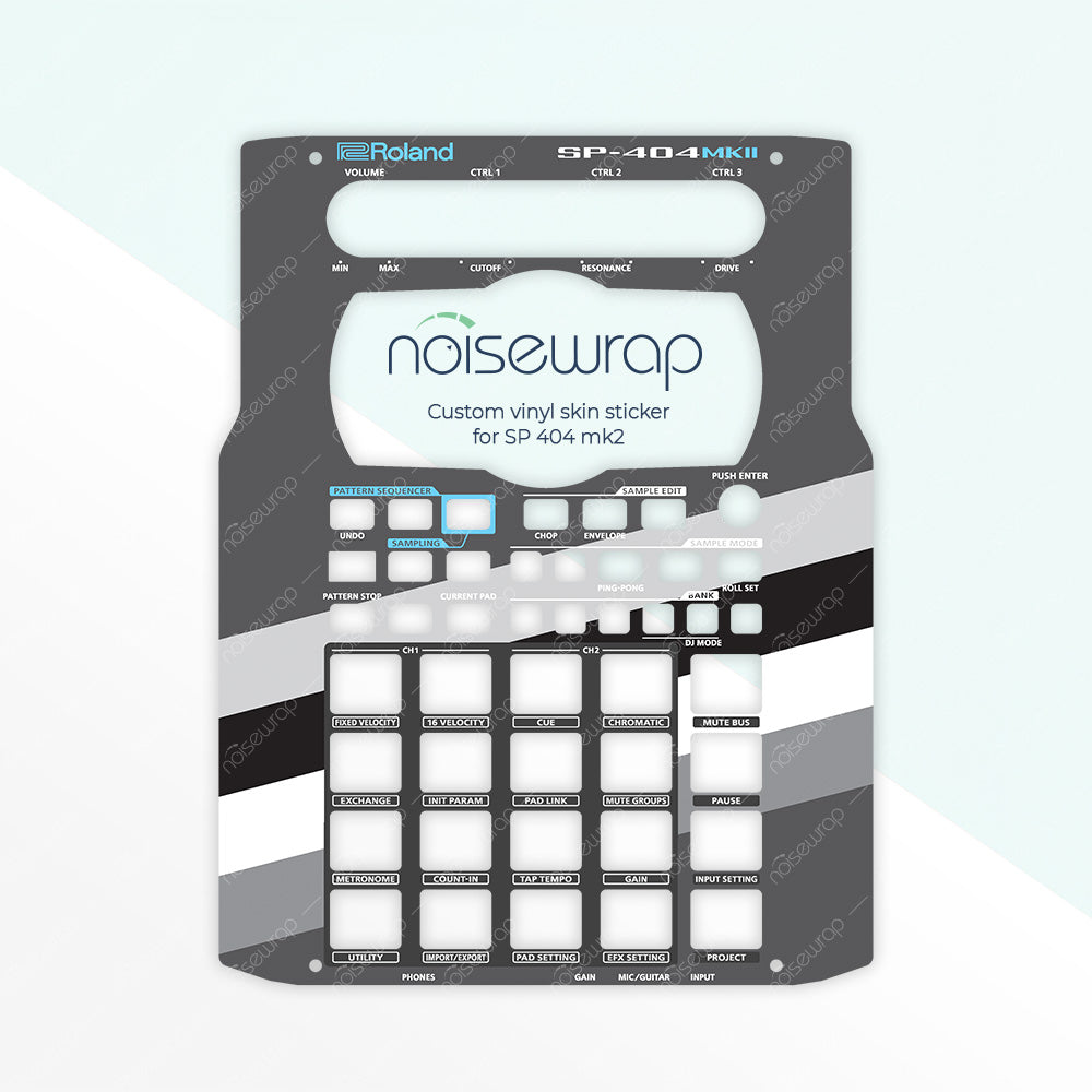 Monochrome Retro Stripes - Vinyl Skin for SP 404 mk2